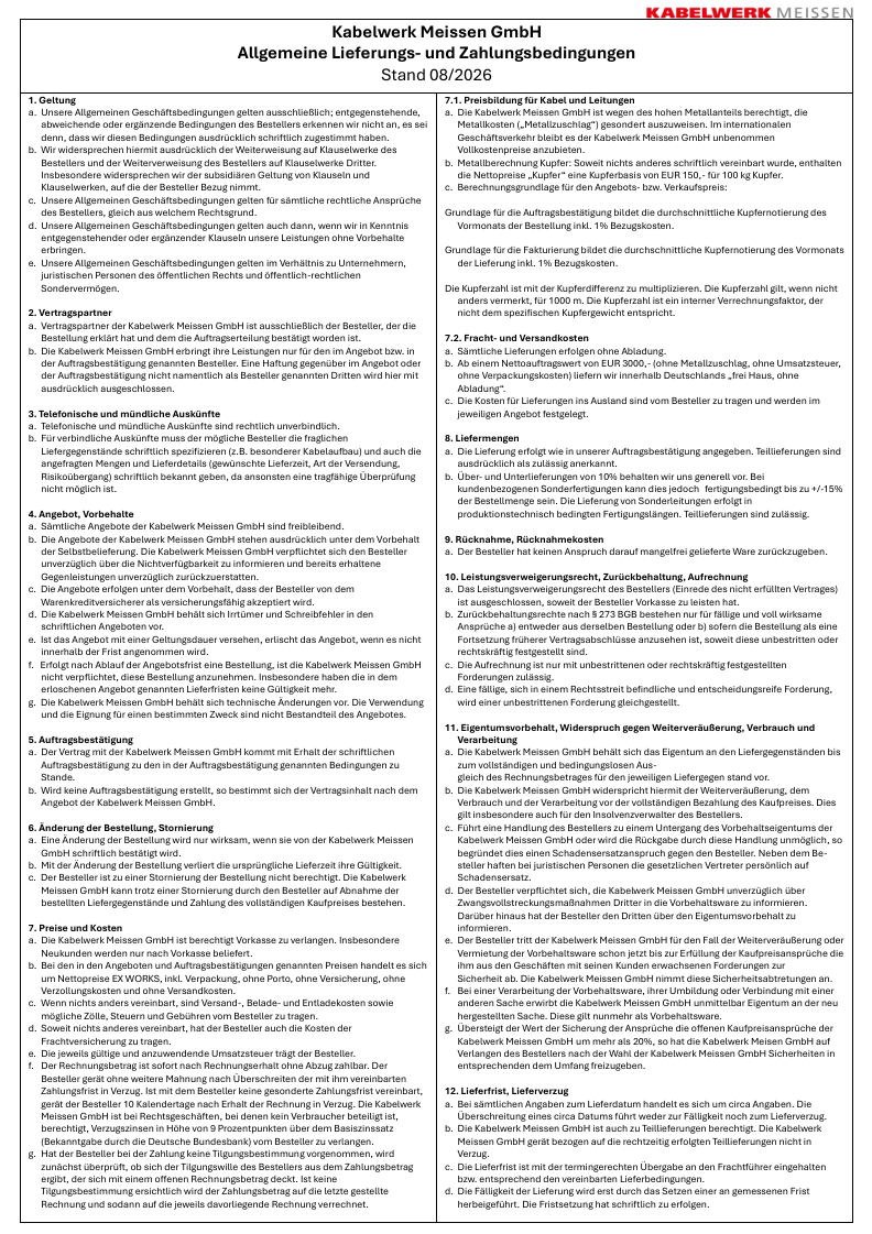 Allgemeine Liefer- und Geschäftsbedingungen